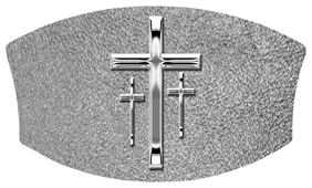 DNSWILL 517 SL SH SL Silver 3 Crosses Shimmer Silver Background